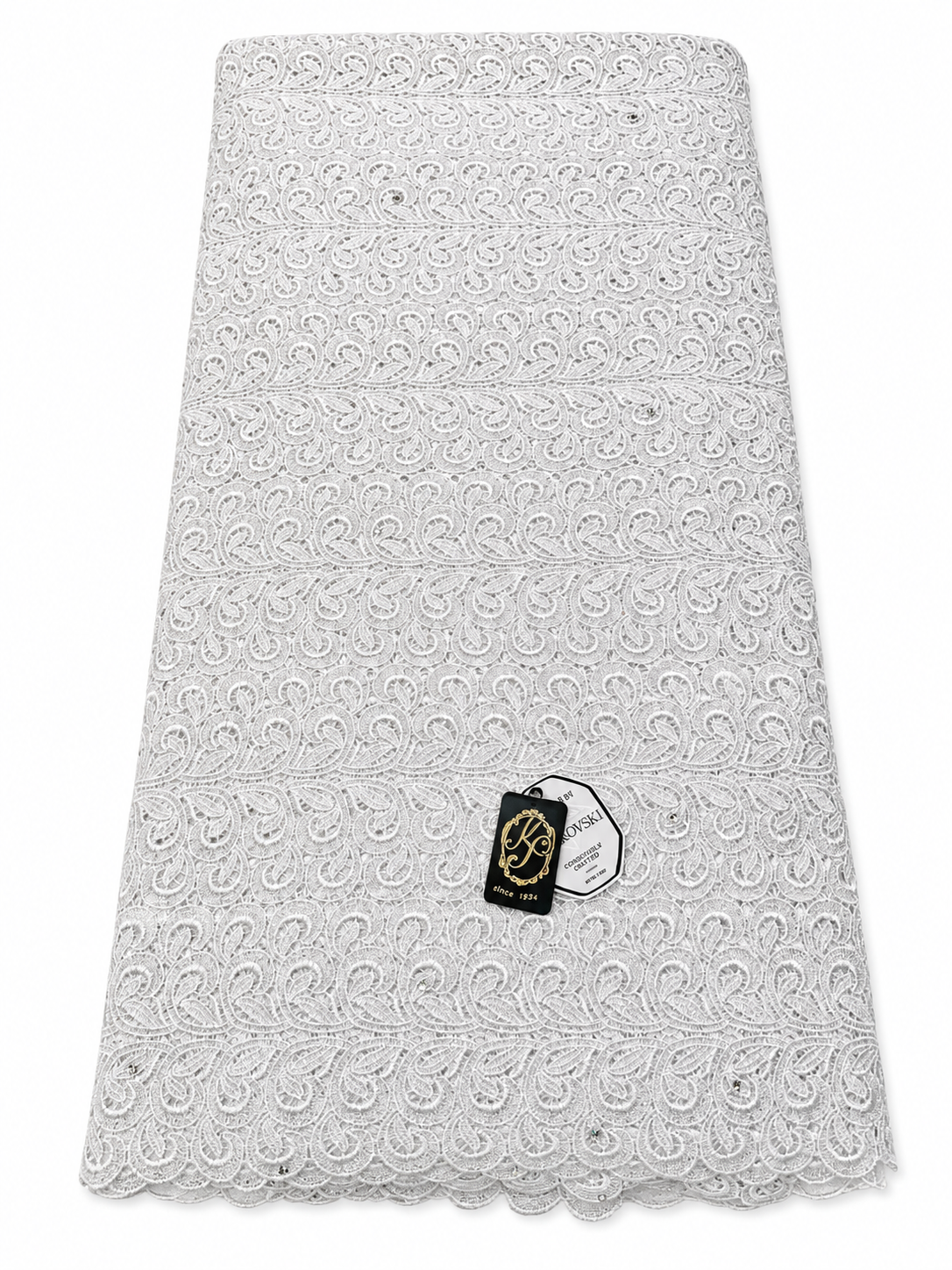 8212FL  Swiss Lurex Guipure Lace w/Swarovski