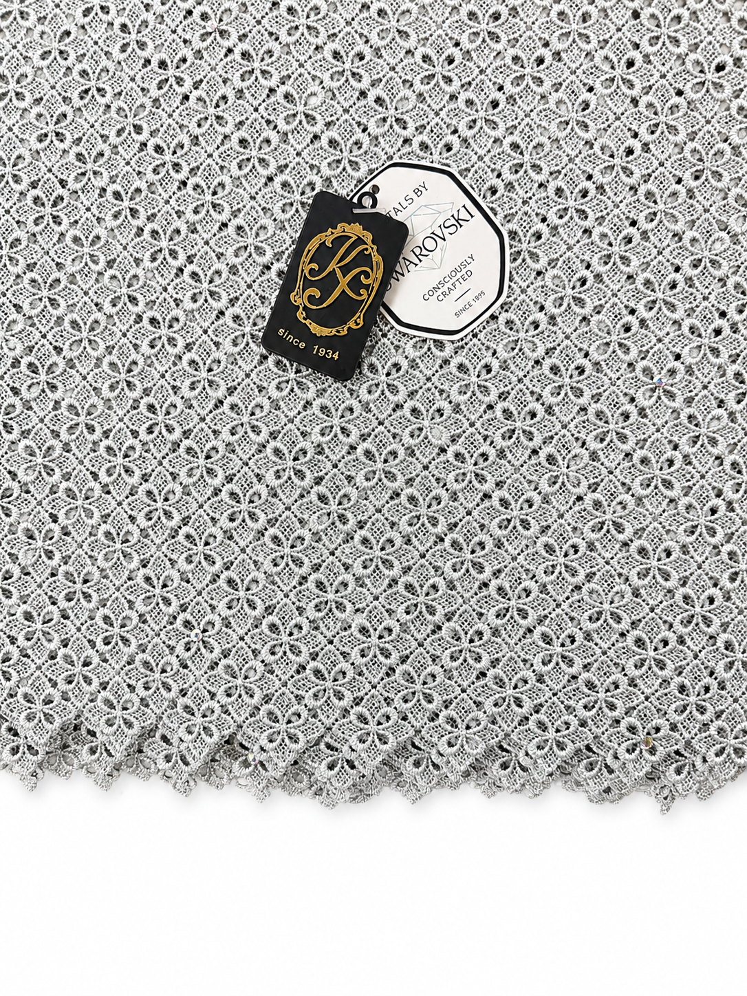 8213FL Swiss Lurex Guipure Lace w/Swarovski