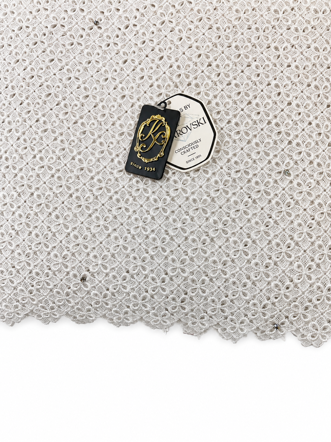 8213FL Swiss Lurex Guipure Lace w/Swarovski