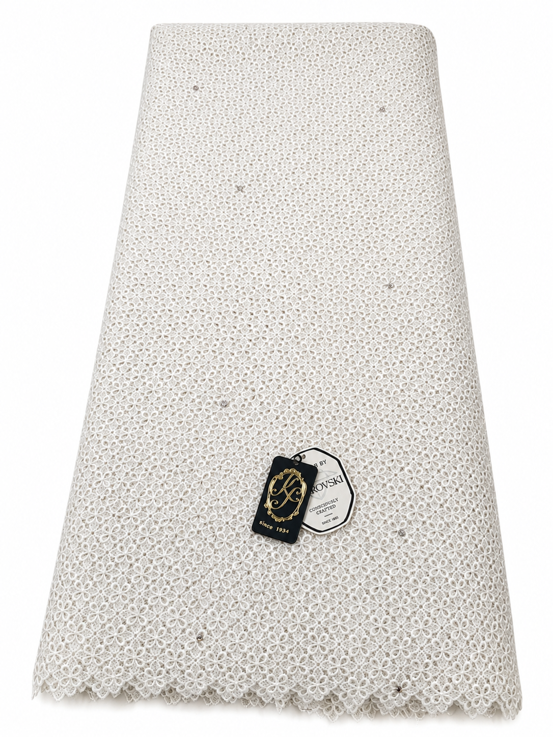8213FL Swiss Lurex Guipure Lace w/Swarovski