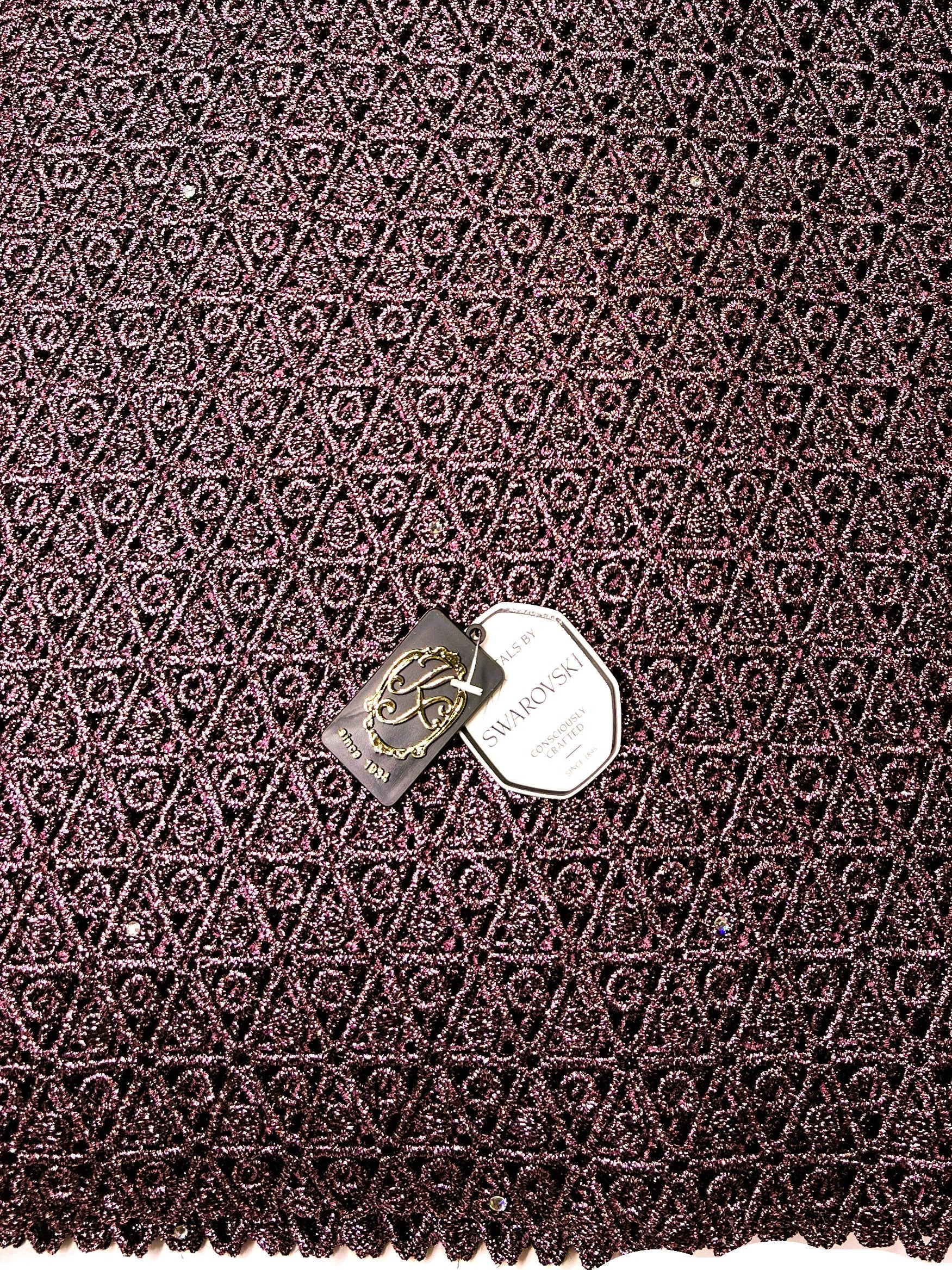 8157FL  Swiss Lurex Guipure Lace w/Swarovski