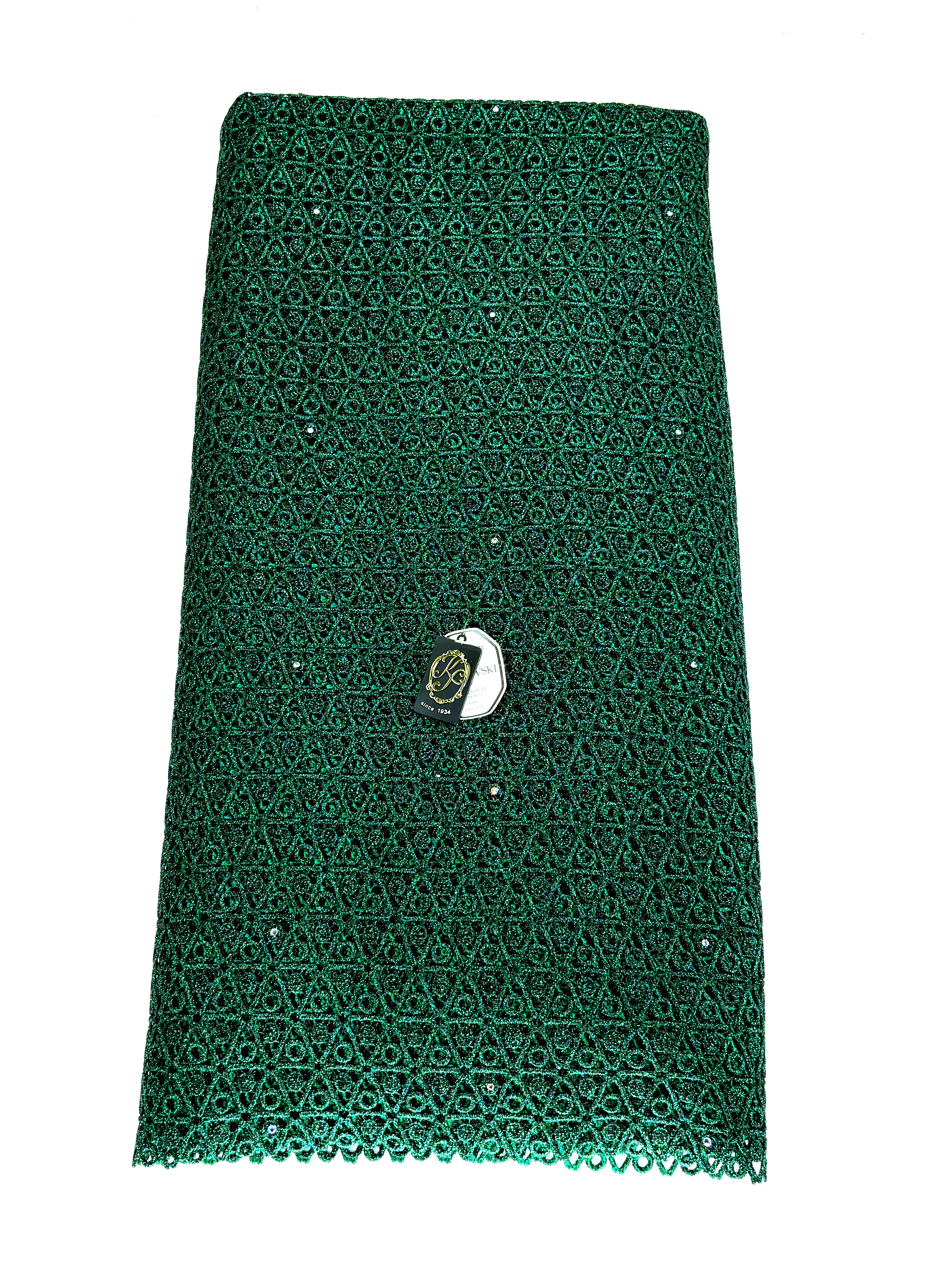 8157FL  Swiss Lurex Guipure Lace w/Swarovski