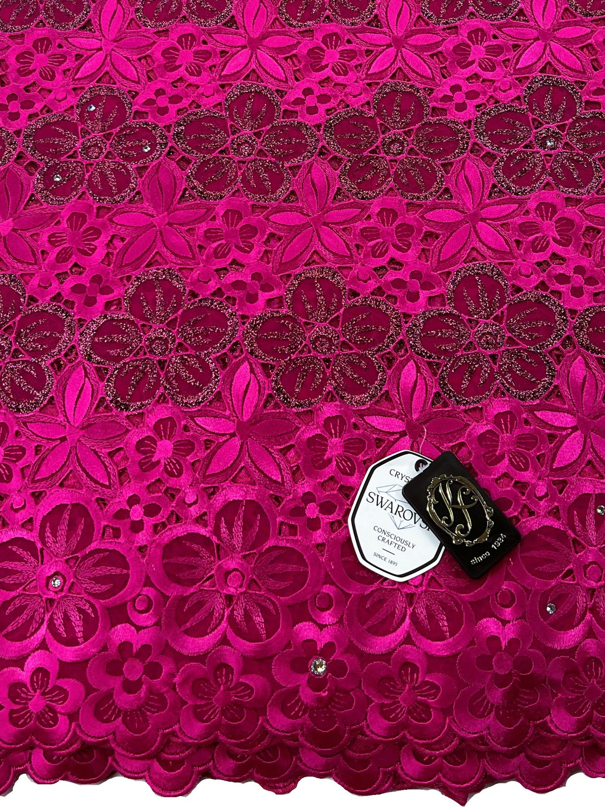 8076 Swiss Guipure Lace with Swarovski