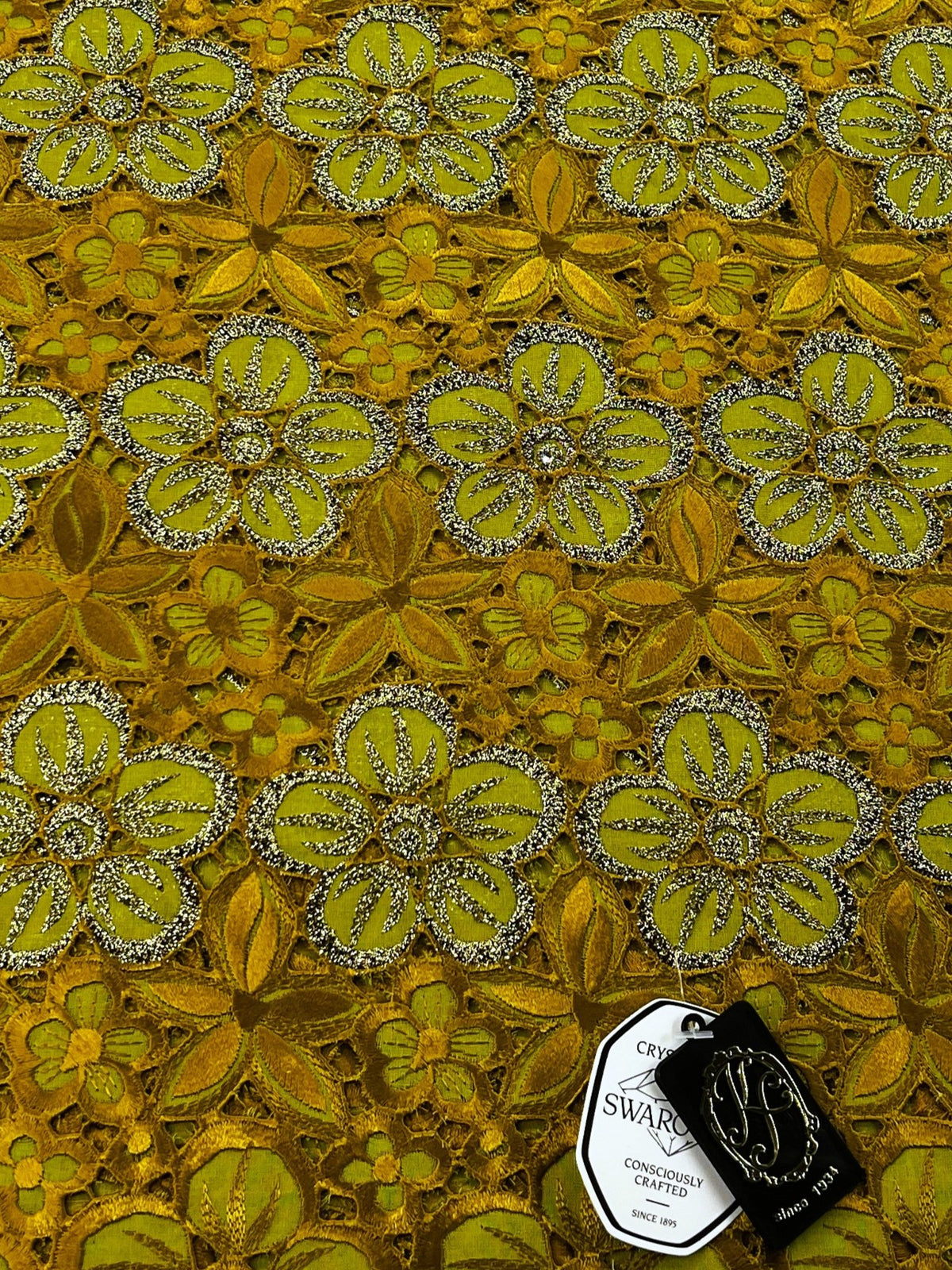 8076 Swiss Guipure Lace with Swarovski