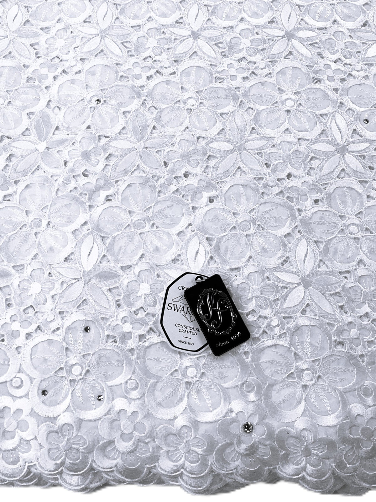 8076 Swiss Guipure Lace with Swarovski