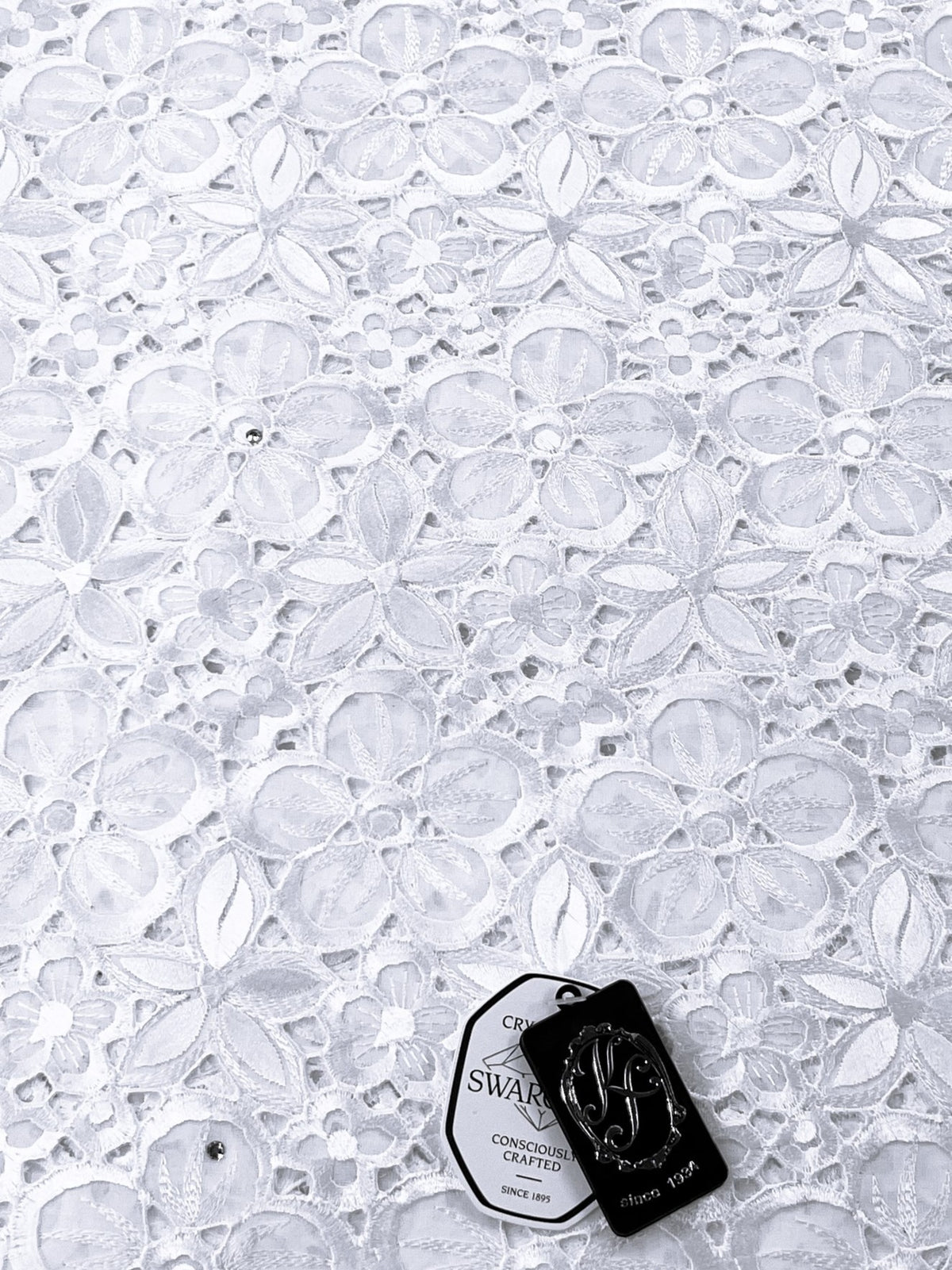 8076 Swiss Guipure Lace with Swarovski