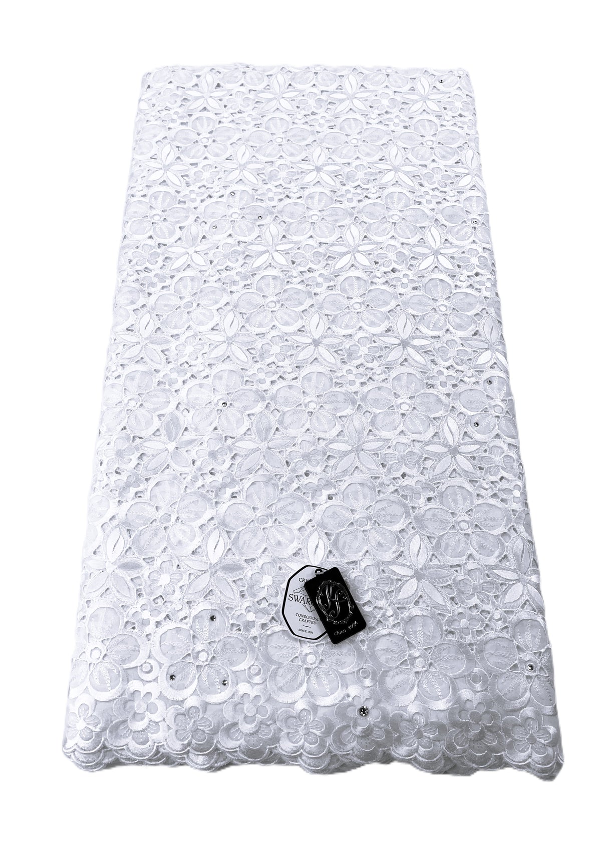 8076 Swiss Guipure Lace with Swarovski