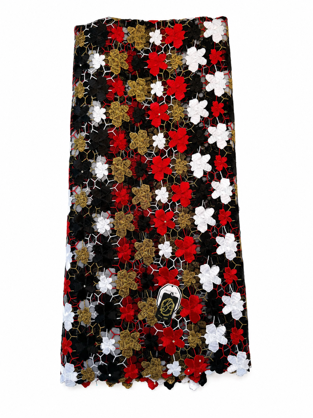 9338N Swiss Full Net Guipure Lace w/Swarovski