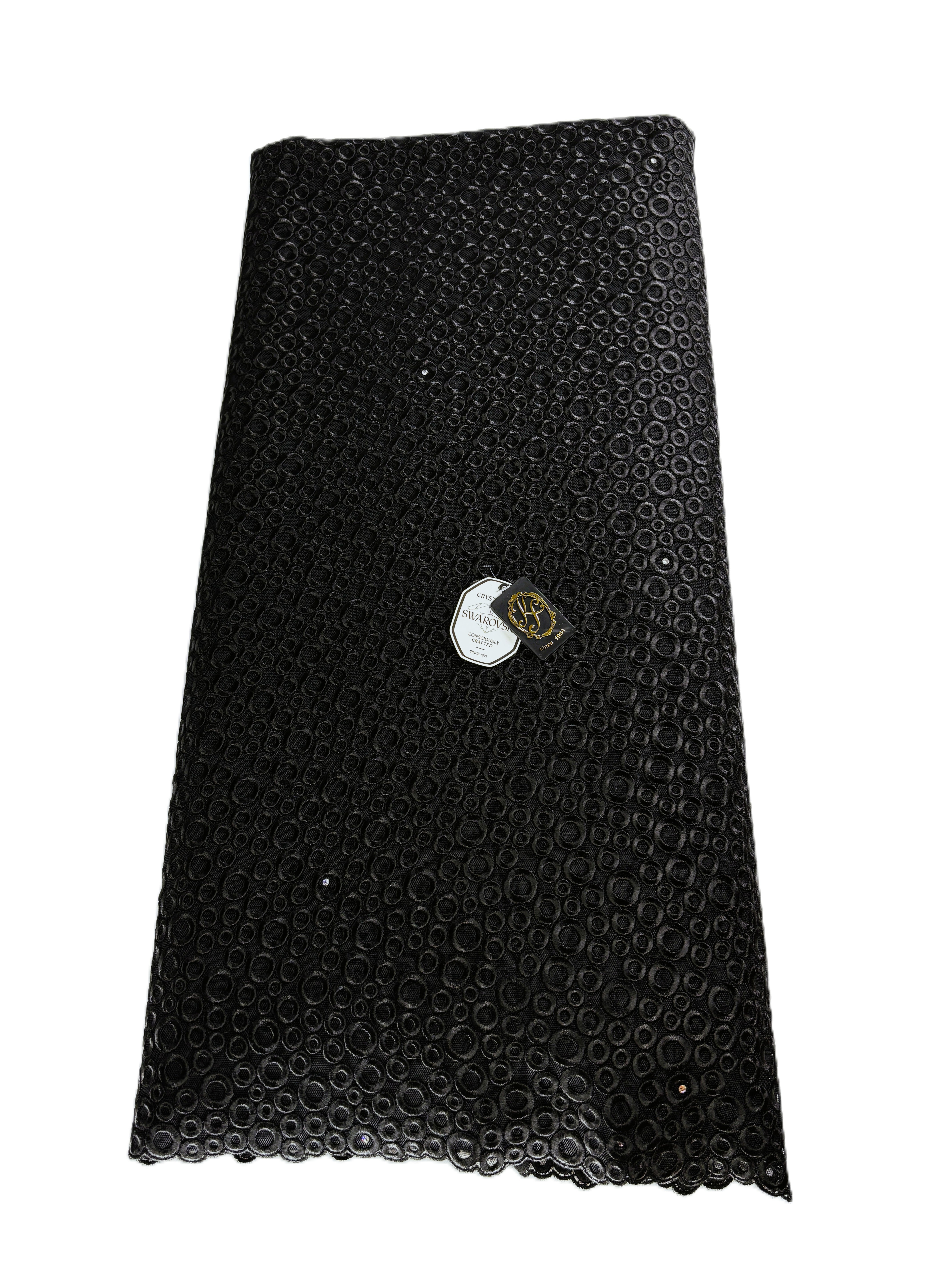 32284 Swiss Full Net Tulle Guipure w/Swarovski