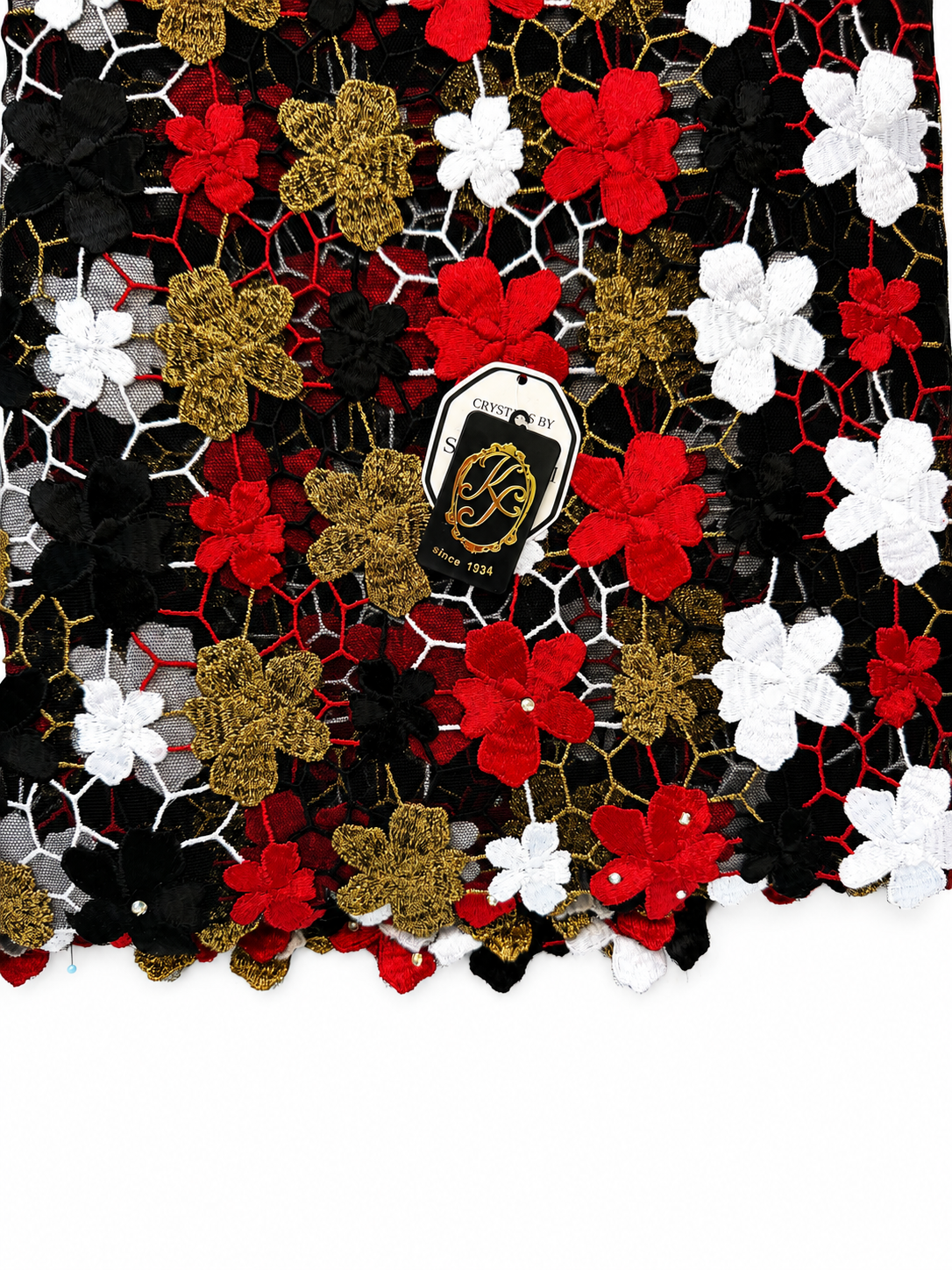 9338N Swiss Full Net Guipure Lace w/Swarovski