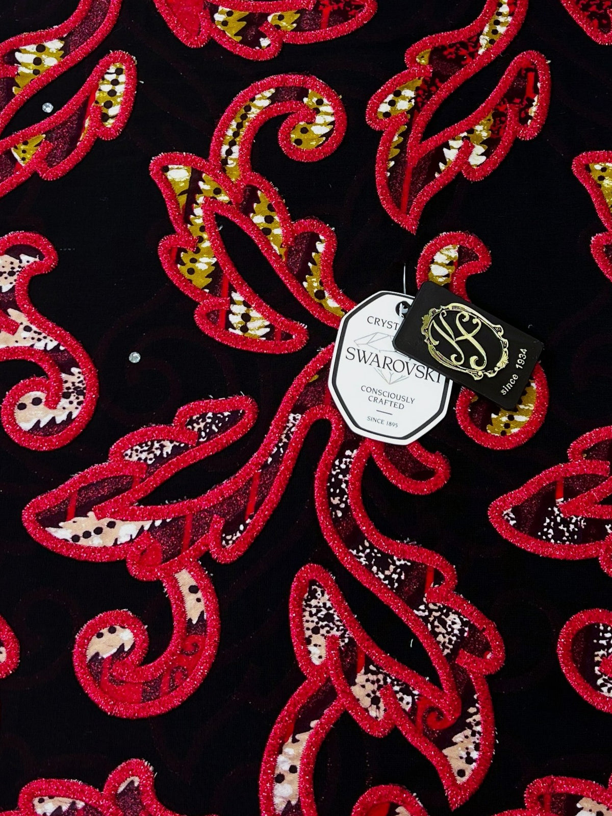 7394W – Swiss Vlisco Printed Wax Voile w/Swarovski and Double Borders