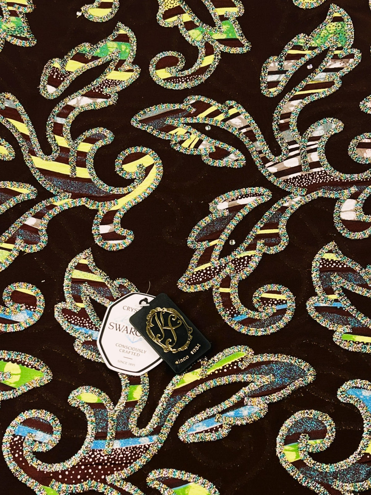 7394W – Swiss Vlisco Printed Wax Voile w/Swarovski and Double Borders