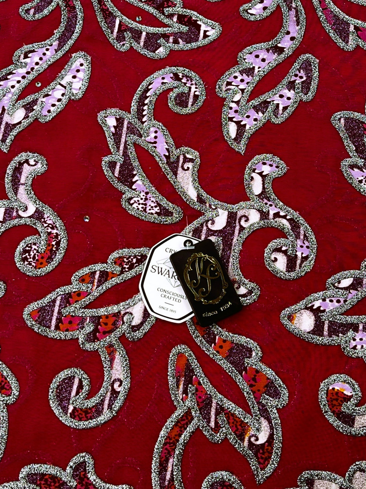 7394W – Swiss Vlisco Printed Wax Voile w/Swarovski and Double Borders